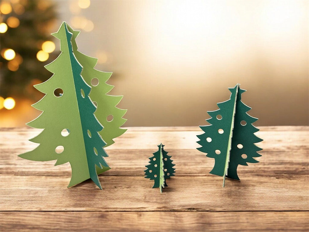 coco tree クリスマスツリー 卓上 スリム ミニ 組み立て式 ミニツリー 6枚セット ダンボール製 店内ディスプレイ 飾り付け 北欧風 インテリア シンプル 30cm 20cm 10cm