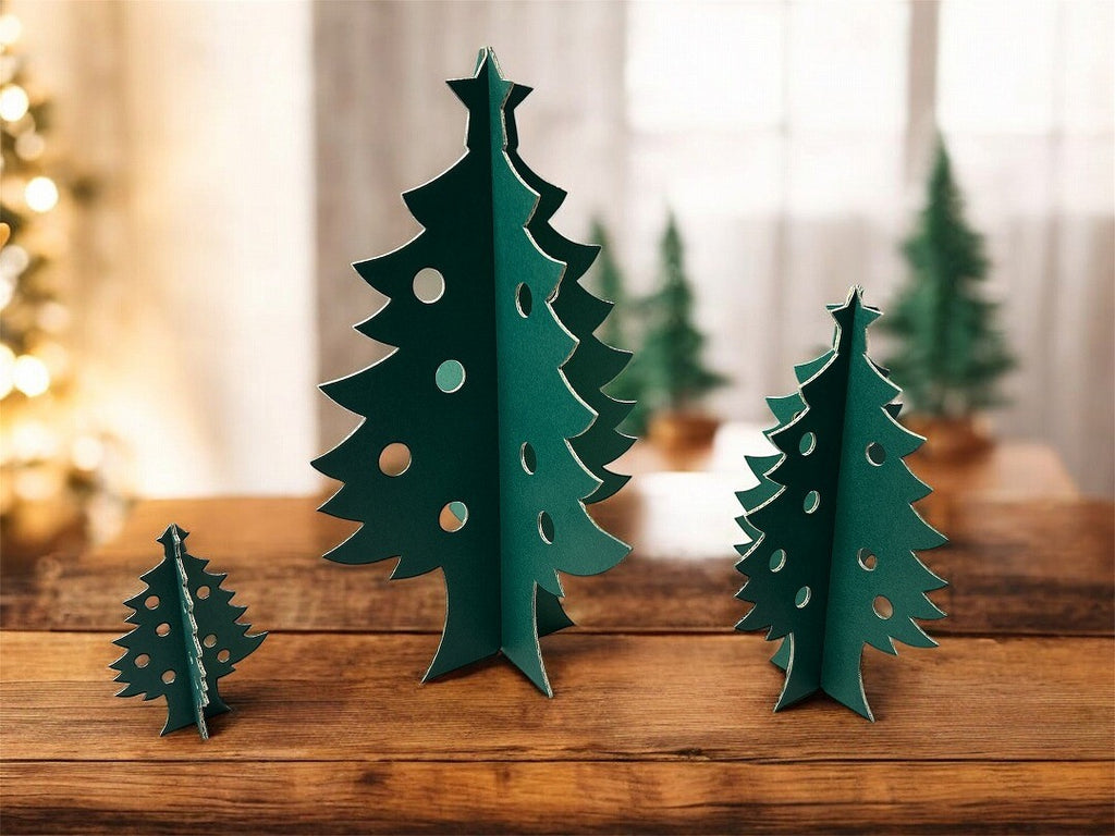 coco tree クリスマスツリー 卓上 スリム ミニ 組み立て式 ミニツリー 6枚セット ダンボール製 店内ディスプレイ 飾り付け 北欧風 インテリア シンプル 30cm 20cm 10cm