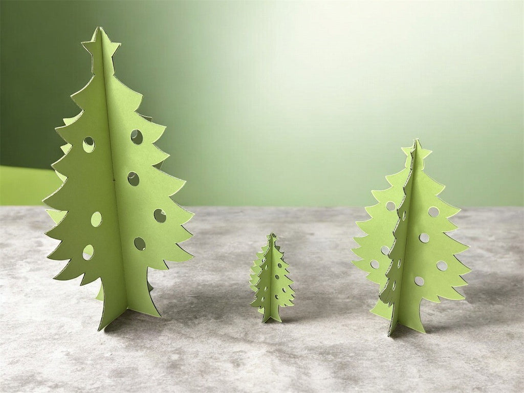 coco tree クリスマスツリー 卓上 スリム ミニ 組み立て式 ミニツリー 6枚セット ダンボール製 店内ディスプレイ 飾り付け 北欧風 インテリア シンプル 30cm 20cm 10cm